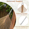 Thickened 3-ply ropes and two 11-link chains of the khaki Caribbean hammock for stable, double lounging support.