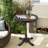 Round 24" patio dining table in bronze cast aluminum, featuring a painted tabletop, ideal for outdoor or indoor use.