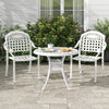 Cast Aluminum Patio Chairs Set of 2 with Armrests-White - Gallery View 1 of 10