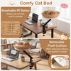 Comfy cat desk bed with removable plush cushion, made of breathable PE rattan, perfect for indoor cats.