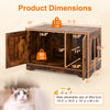 Cat litter box enclosure furniture in brown, featuring dual doors and spacious tabletop for stylish indoor use.