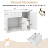 Cat litter box enclosure in white with 2 drawers and 3 doors, designed for discreet use and easy cleaning.