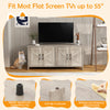 Cat litter box enclosure with rustic barn doors, providing private spaces for 2 cats and a stylish side table for decor.