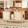 43 Inches Cat Litter Box Enclosure with Double Rooms and 2 Sisal Scratching Mats-Natural - Gallery View 1 of 10