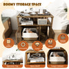 Cat litter box enclosure with double barn doors, spacious top, and large cabinet for tidy storage and easy feline.