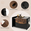 Cat litter box enclosure in black with pull-out drawer, convenient handles, and easy-cleaning surface for pet privacy.