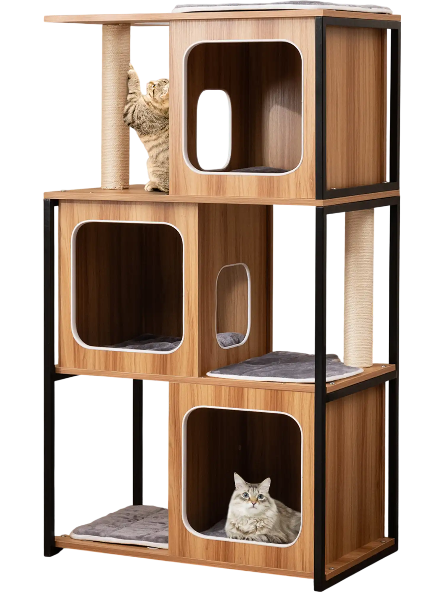 Costway Modern Cat Tree House Scratching Posts Metal Frame 296541378 New