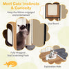 Sisal board and scratching posts of the Modern Cat Tree Cat House with metal frame, perfect for feline entertainment.