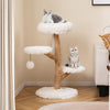 Cat Tree Solid Pear Wood with Perch and Natural Jute Scratching Posts-White - Gallery View 1 of 10