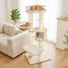 Cat Tree for Indoor Kittens  with Top Perch Condo Space and 3 Hanging Feather Toys-Beige - Gallery View 1 of 10