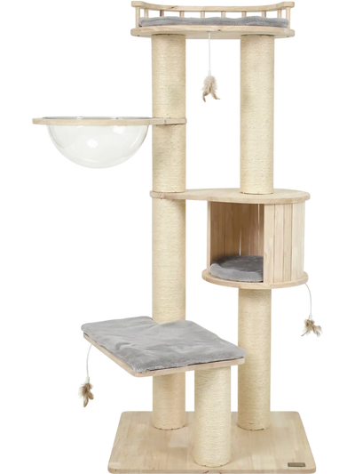 Costway Cat Tree Condo Top Perch 3 Feather Toys 36801463 New