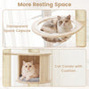 Cat tree featuring a plush top perch, cozy condo, and transparent space capsule for indoor kittens to relax and play.