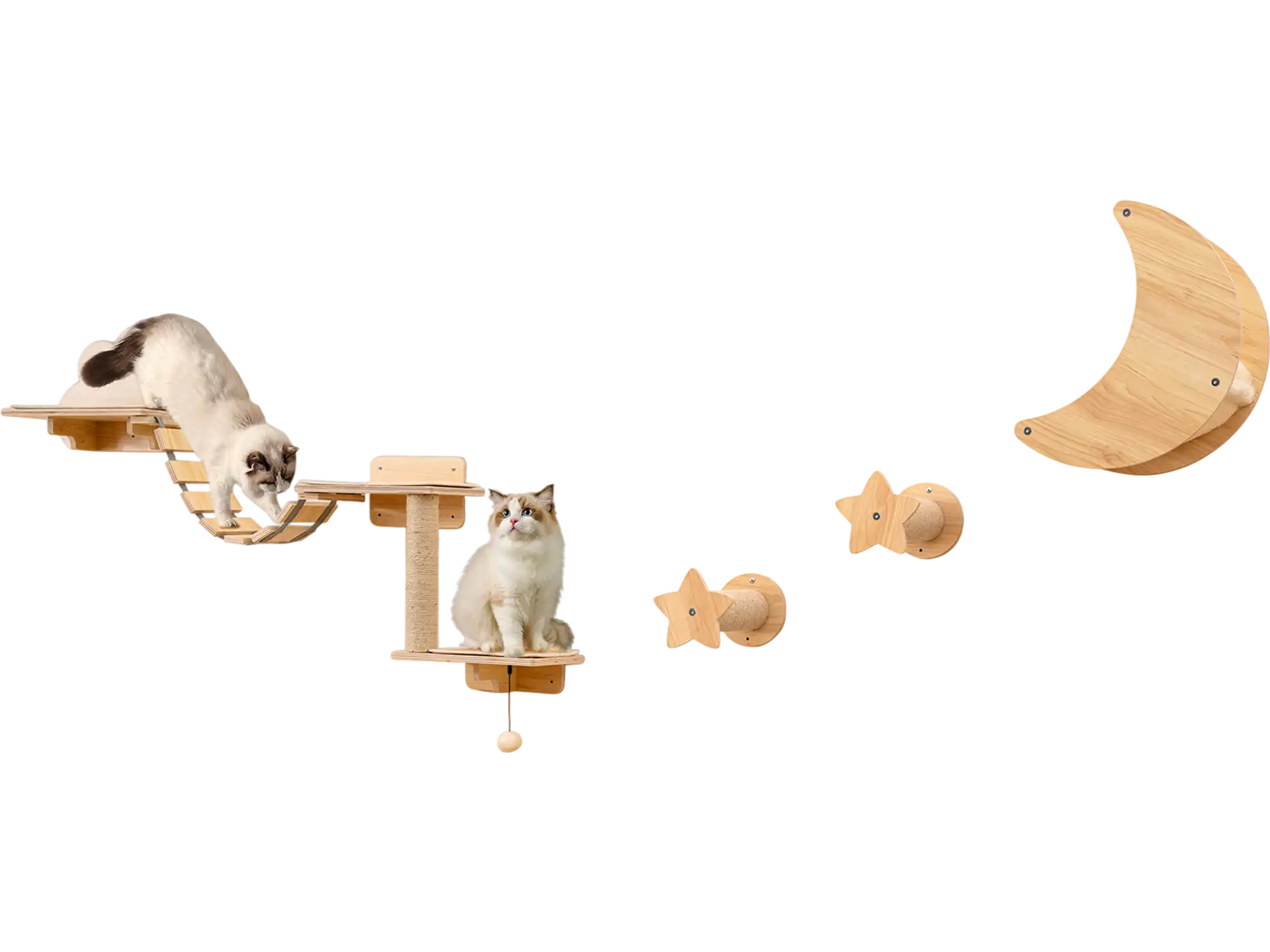 Costway Cat Wall Furniture Set Shelves Hammock 31243597 New