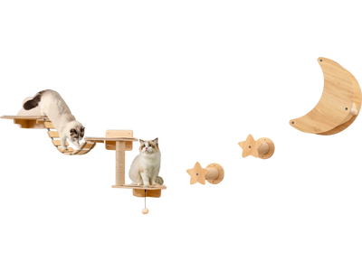 Costway Cat Wall Furniture Set Shelves Hammock 31243597 New