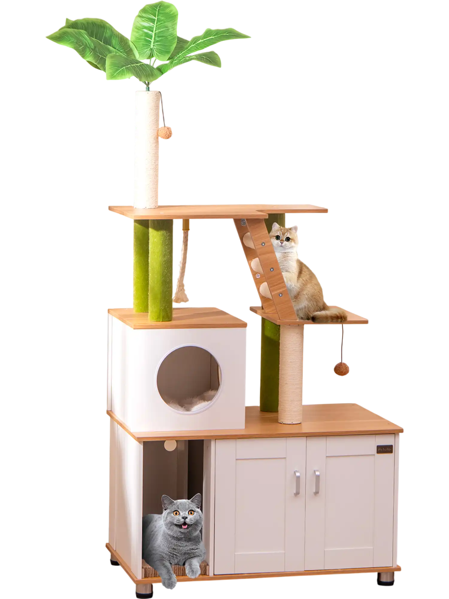 Costway Hidden Cat Washroom Cat Tower Indoor Cats White 48693517 New