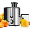 Centrifugal juicer machine with stainless steel finish, dual speed, and 600ml juice cup for efficient fruit extraction.