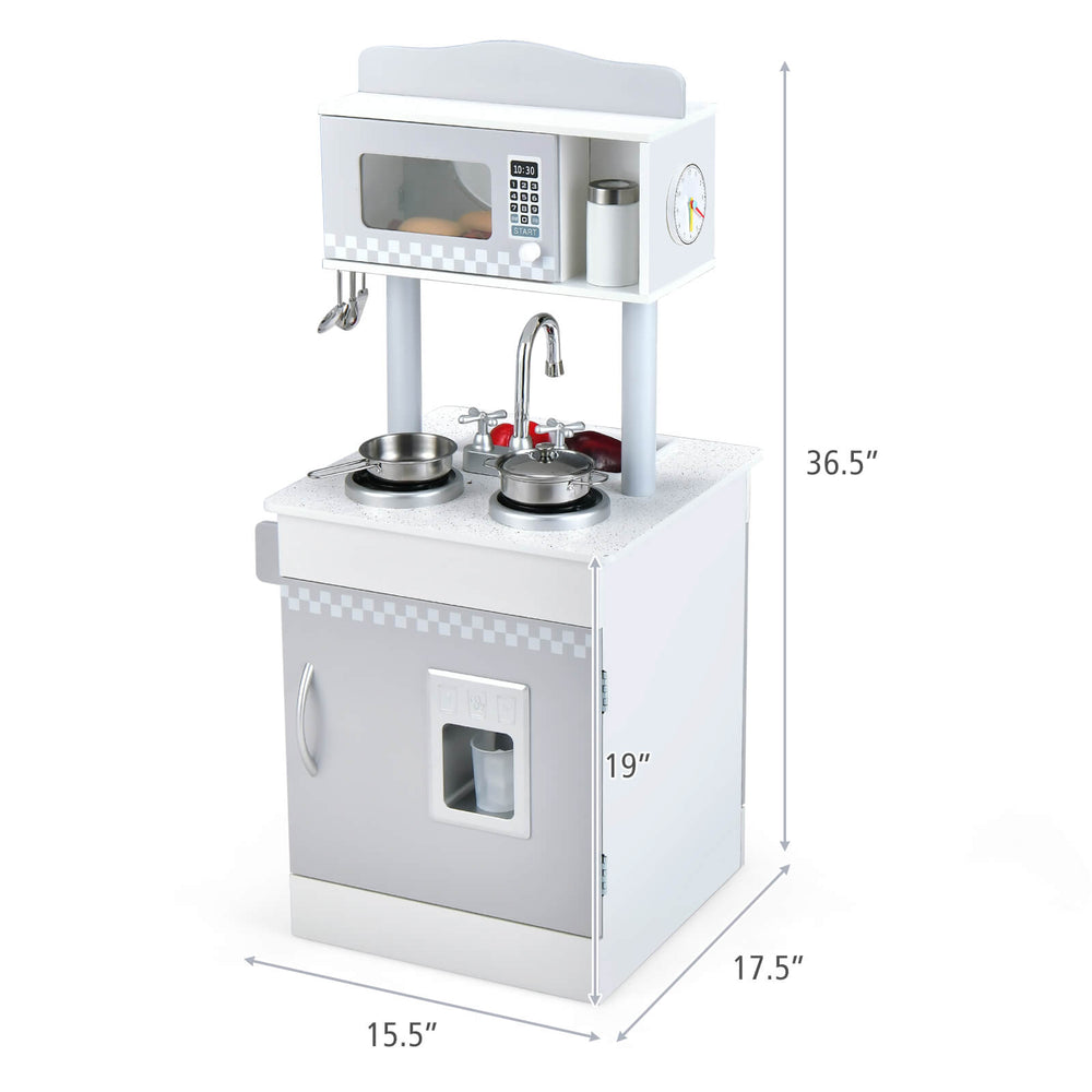 Chef Pretend Kitchen Playset featuring a cooking oven, sink, and ample storage for toddlers, promoting hands-on play.