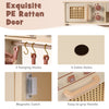 Chef pretend play kitchen featuring a PE rattan door, 3 hanging hooks, and 4 cable holes for organized play.