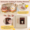 Interactive kids' kitchen with stovetop, ice machine, and realistic lights and sounds for imaginative play.