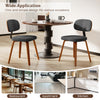 Dark gray chenille fabric upholstered kitchen chairs set of 4 with ergonomic backrest, ideal for dining and living.