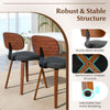 Set of 2 dark gray kitchen chairs with ergonomic backrest, sturdy metal bracket, and adjustable feet for stability.