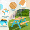 Children's outdoor wooden table with bench seats, made of fir wood, featuring splinter-free surface and stable.