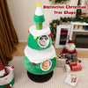 Christmas cat tree in distinctive tree shape with two condos, plush surface, and star-shaped toy for indoor cats.