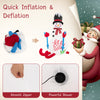 6FT Christmas inflatable decoration with LED lights, quick inflation zipper, and built-in sandbag for outdoor stability.
