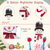 6FT inflatable Christmas decoration with LED lights, scarf, and built-in sandbag for stable outdoor display.