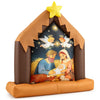 Christmas inflatable nativity scene with a star and angels, designed for vibrant holiday decor in gardens and porches.