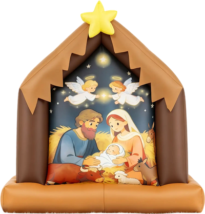 Costway Christmas Inflatable Nativity Scene Built-in Lights 17851447 New