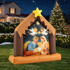 Christmas inflatable nativity scene featuring the Holy Family, angels, and built-in lights for festive outdoor decor.
