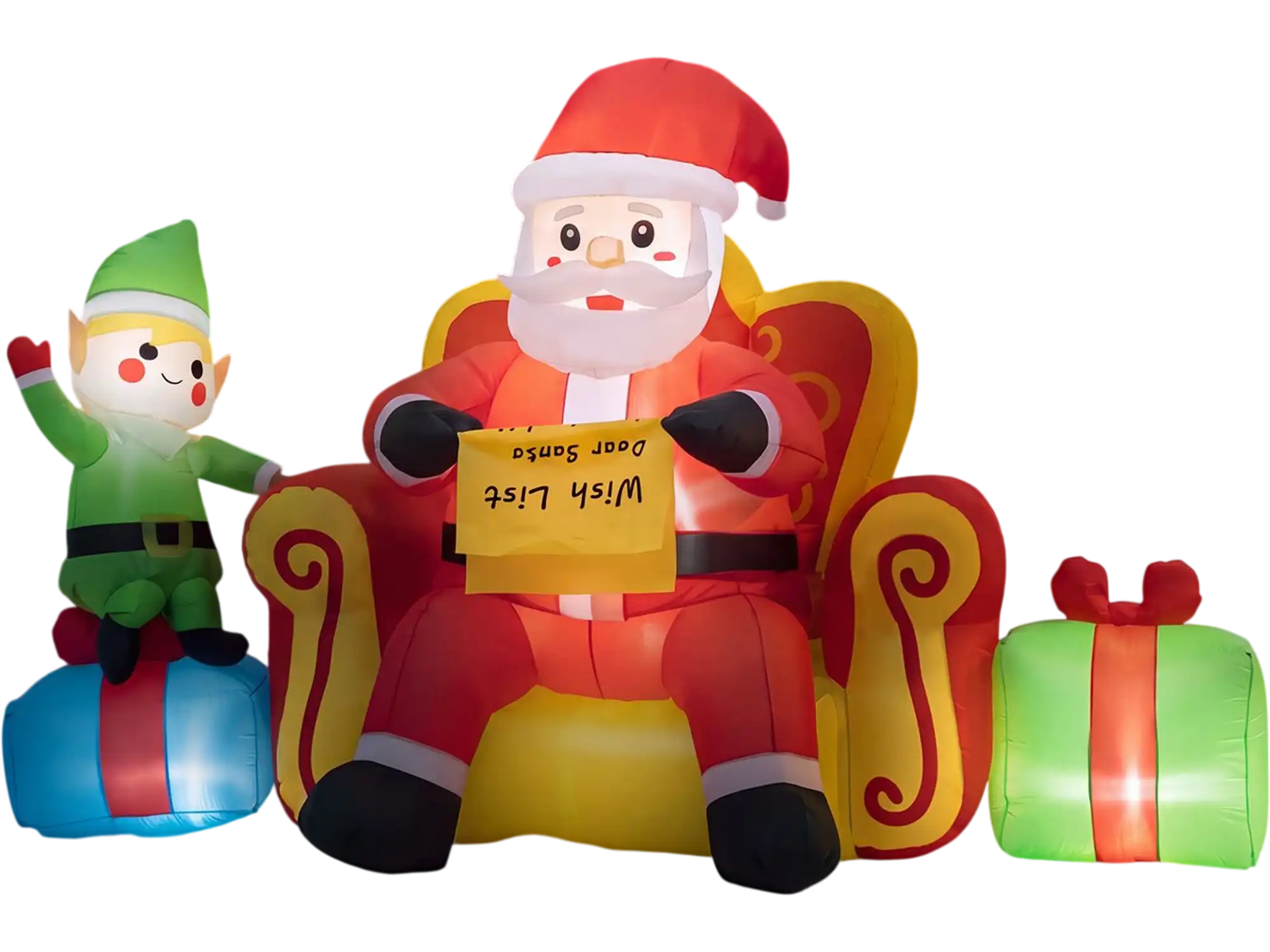 Costway Christmas Inflatable Santa Claus Sofa Elf Gift Boxes 34919025 New