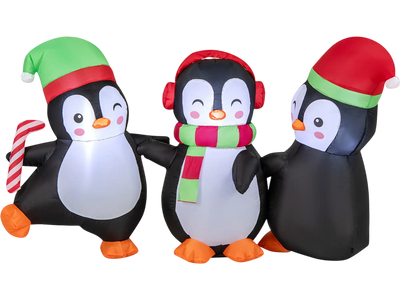 Costway Christmas Inflatable Penguin Family Built-in LED Lights 51927386 New