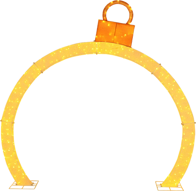 Costway 10.5' Christmas Pre-Lit Archway w/ 300 Warm White LED Lights 27854639 New