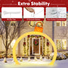 10.5 feet Christmas pre-lit arch with gold ornament cap, featuring 300 warm white LED lights for festive outdoor.
