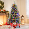 6 Feet Artificial Xmas Tree Hinged with 11 Lighting Modes and Remote Control-6 ft - Gallery View 1 of 10
