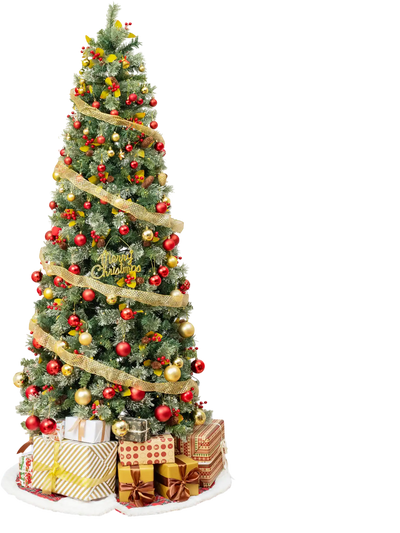 Costway Pre-Lit Artificial Christmas Tree PVC Pine Needles 78293465 New