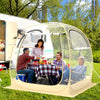 Transparent pop-up sports tent for 1-2 people, featuring a waterproof floor mat, ideal for camping and outdoor.