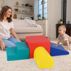 Colorful Climb and Crawl Foam Block Play Set featuring a slide, tunnel, and step for safe infant play and exploration.