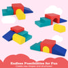 Colorful Climb and Crawl Foam Block Play Set featuring a slide, steps, and tunnel for creative play and safe.