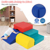 Climb and Crawl Foam Block Play Set in red, featuring a slide, step, and tunnel for safe, creative play for infants.