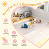 9-piece pink foam playset with breathable suede fabric, ideal for kids' creativity and physical strength development.