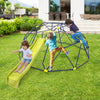 Climbing dome with extended wavy slide and two rest platforms, perfect for outdoor play and improving kids' motor.