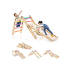 Climbing triangle ladder toy with reversible ramp, multicolor design, promotes muscle training and balance for indoor.