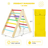 3-in-1 wooden climbing triangle set with adjustable ramp, multicolor, suitable for kids over 1 year old, 110 lbs.