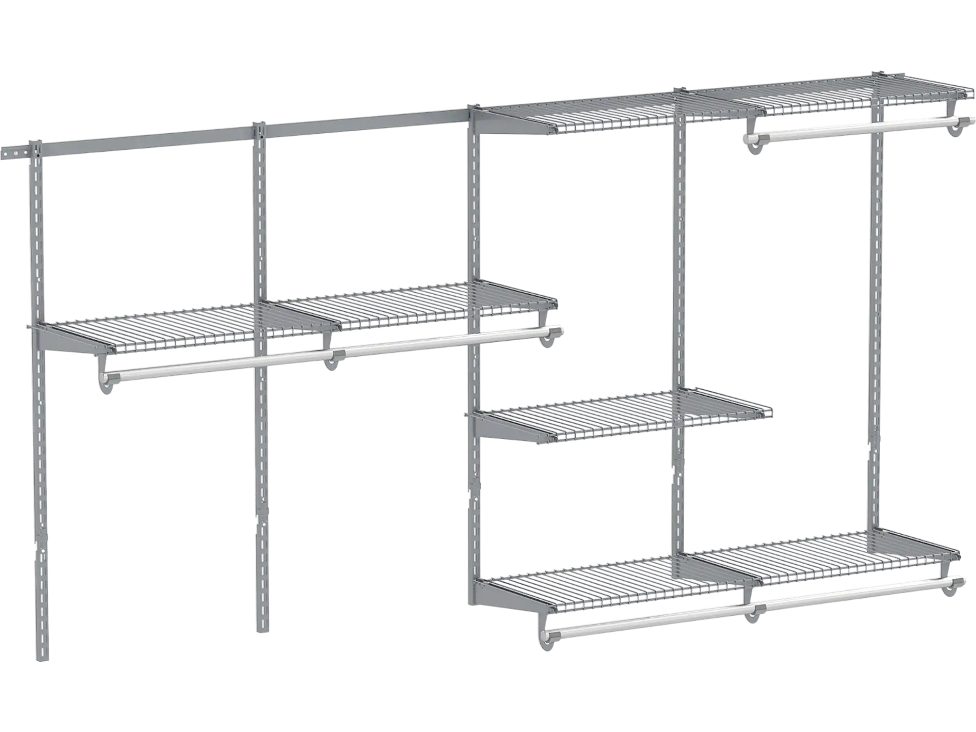 Costway Wall-Mounted Closet System Shelves Rod 4-8' 563421798 New