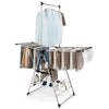 Clothes drying rack with adjustable height, featuring a stable structure and ample space for drying various items.