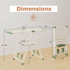 Height adjustable clothes drying rack in beige with dimensions, featuring top and bottom drying areas for various.