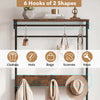 Coat rack hall tree with shoe bench, featuring 6 removable hooks for clothes, hats, bags, scarves, and keys.